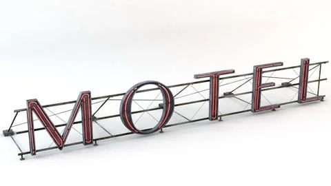 Rooftop Motel Sign 3D Model