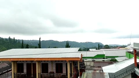 Rooftop mountain view Video stock 205837295