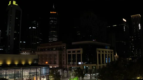 Rooftop Overlooking Perth City Skyline, Western Australia Stock Footage 237076446