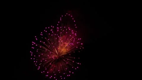 Rooftop party with fireworks, Oled Black Background Stock Footage 276336702