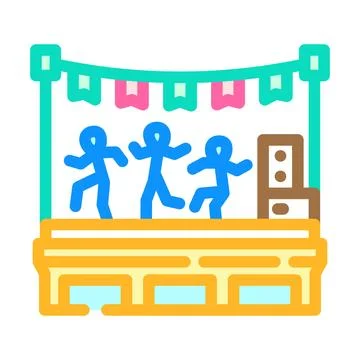 Rooftop party summer spend time color icon vector illustration Stock Illustration
