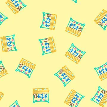 Rooftop party summer spend time vector seamless pattern 스톡 일러스트