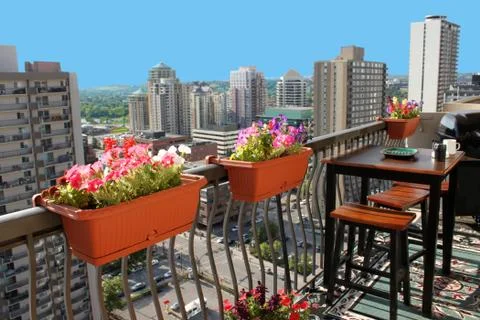 Rooftop patio Stock Photos