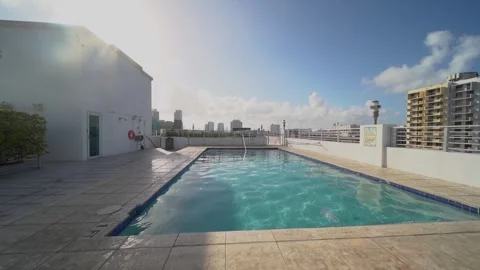 Rooftop Pool 1 Video stock 288229535