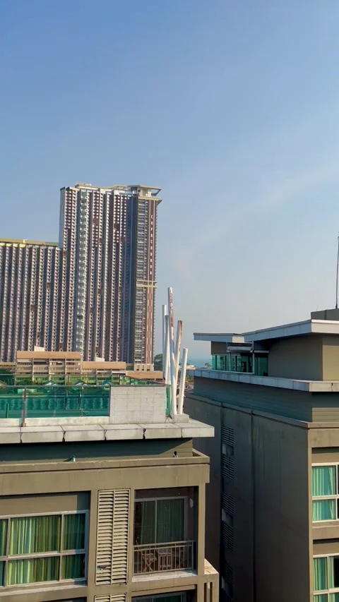 Rooftop pool and sea view Stock Footage 237235320