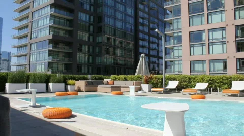 Rooftop Pool Stock Footage 791515