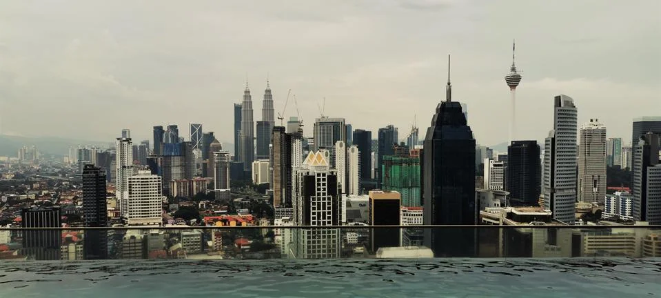 Rooftop pool view of KL Stock Photos