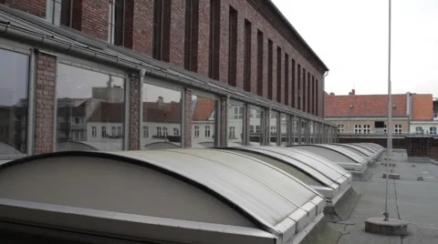 Rooftop of a red brick building Stock Footage 61010418