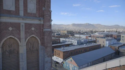 Rooftop with religious statue in El Paso Vidéo 104266781