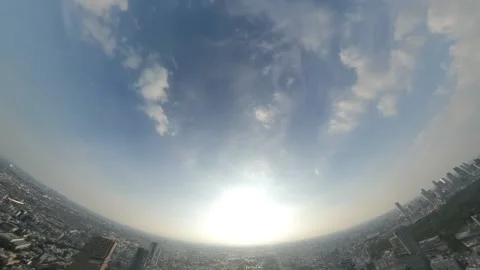 Rooftop of Shibuya Scramble Square, videoed by 360 camera Stock Footage 187401057