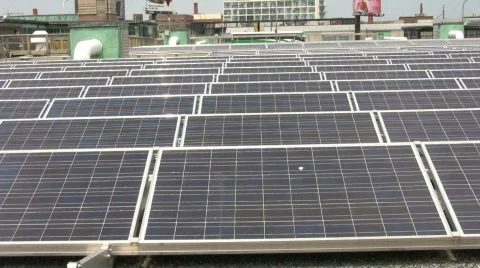 Rooftop solar panels Stock Footage 409421