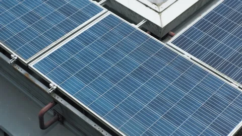 Rooftop solar panels on home in Germany. Green renewable energy theme Stock Footage 266067204