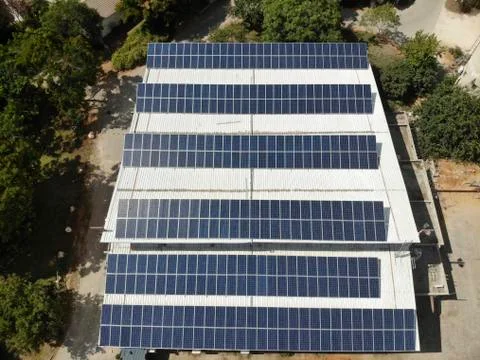 Rooftop solar panels Foto stock