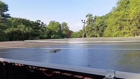 Rooftop Solar Panels System For Renewable Energy 動画素材 335275607