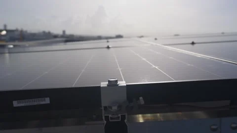 Rooftop Solar Photovoltaic Array System Stock-Footage 337137145
