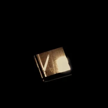 A rooftop square hole and yellow ray transmission Foto stock