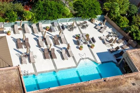 Rooftop Swimming Pool and Deck Stock Photos