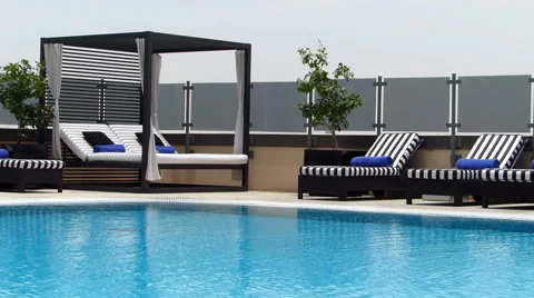 Rooftop swimming pool Stock Footage 46930472