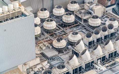 Rooftop ventilation systems Stock Photos
