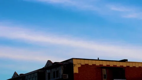 Rooftop View Blue Sky and White Clouds 4K Timelapse Stock Footage 320816749