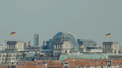 Rooftop view of the Bundestag in Berlin Stock Footage 93789173