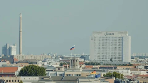 Rooftop view of the Charité in Berlin Stock Footage 93788967