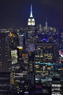 Rooftop view with city lights Stock Photos