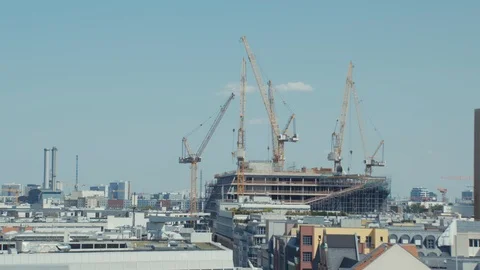 Rooftop view of a construction site 動画素材 93786637