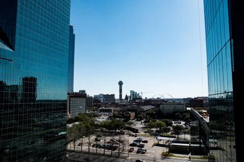 Rooftop view of Dallas Texas cityscape Stock Photos