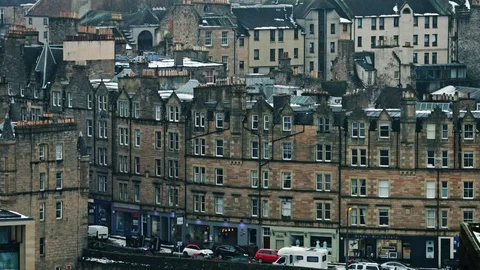 Rooftop view of Edinburgh. Stock Footage 128278236