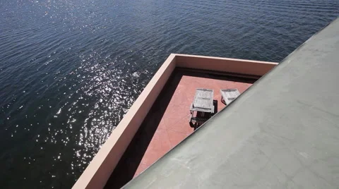 Rooftop View of Lake Stock Footage 40806240