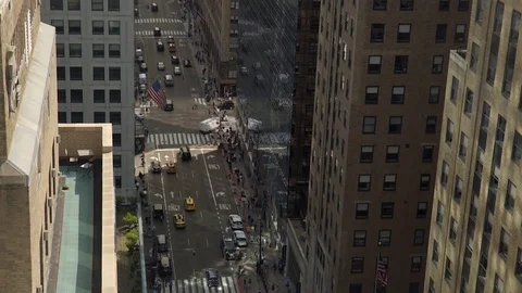 Rooftop View of Midtown Manhattan, New York City. 4K UHD. Stock Footage 76975089