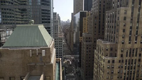 Rooftop View of Midtown Manhattan, New York City. 4K UHD. Stock Footage 76975145