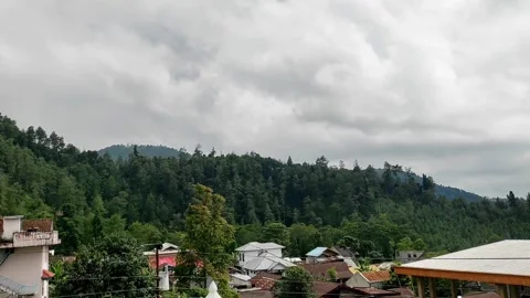 Rooftop view mountain Video stock 205837493