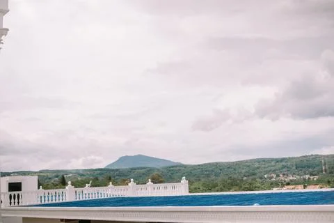 Rooftop View with Mountain so cool Stock Photos
