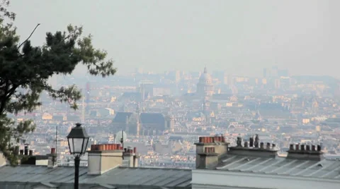 Rooftop View of Paris Stock Footage 37695084