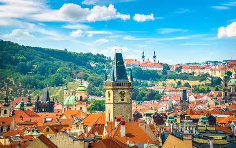Rooftop view of Prague Stock Photos