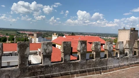 Rooftop view from the Se Cathedral in Evora Portugal Stock Footage 107396182