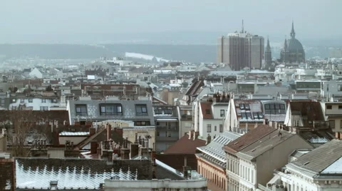 Rooftops 005 winter in vienna Stock Footage 45701542