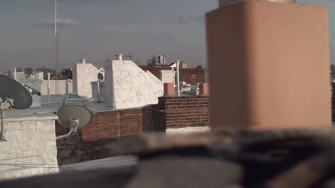 Rooftops and chimneys of Brooklyn. New York. Vídeo Stock 75263188