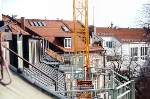 Rooftops and crane Photos