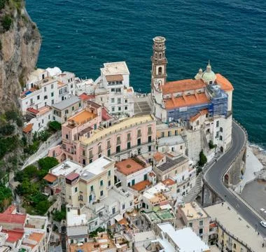 Rooftops in Atrani, Itally Foto stock