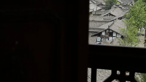 Rooftops from the balcony in Sichuan, China Stock Footage 87761658