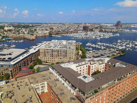 Rooftops Baltimore MD Stockfoto's