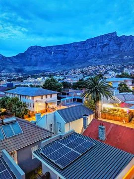 Rooftops of Cape Town at Sunset Fotos de archivo