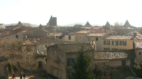Rooftops of Carcassonne  Stock Footage 133734