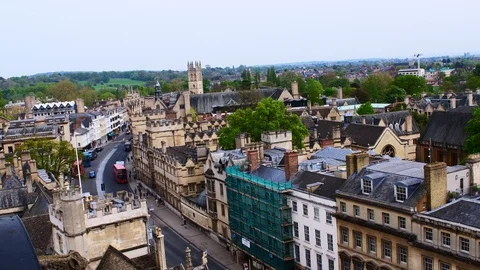Rooftops of the city of oxford Stock Footage 108643082