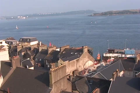 Rooftops in Cobh 2 Stock Footage 1069820