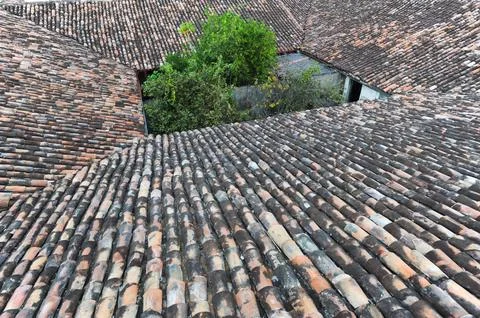 Rooftops of colonial town of Suchitoto Stock Photos