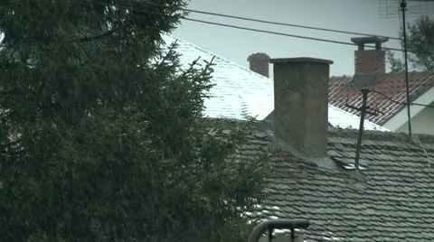 Rooftops covered with snow 12 Stock Footage 10711420
